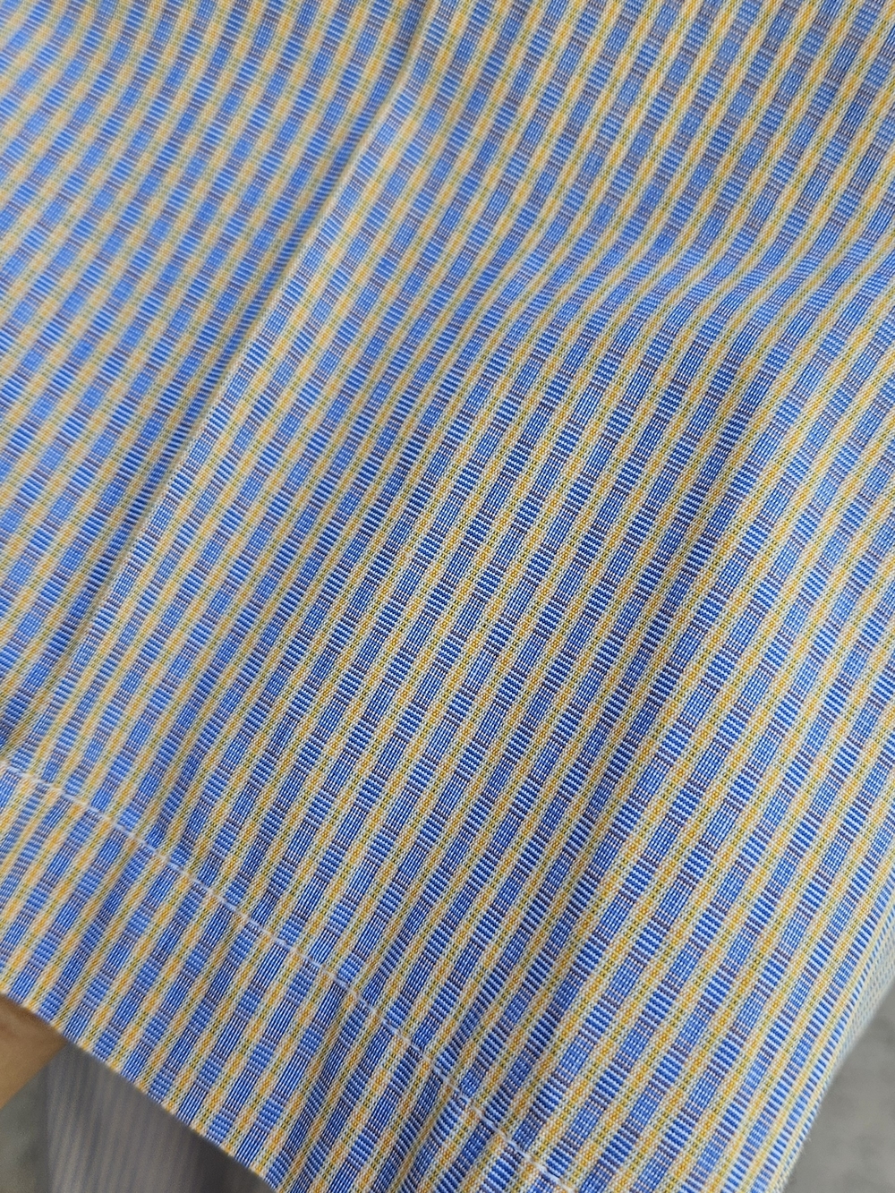 Vintage Burberry Blue Gold Pink Plaid Short-Sleeve Button-Down Shirt Large - Picture 5 of 11